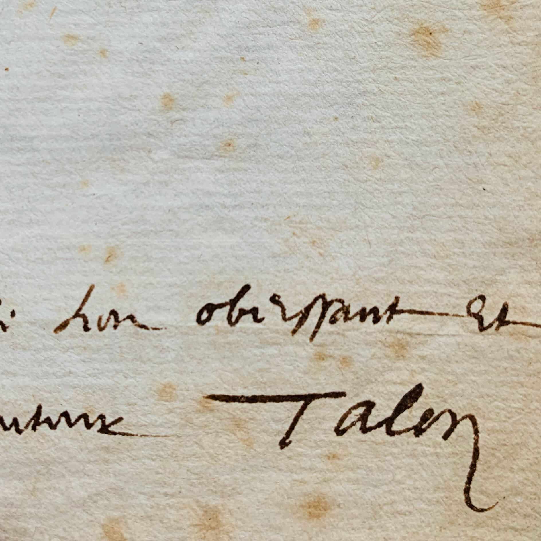 Omer Talon remercie Richelieu après sa nomination d'avocat général au Parlement de Paris