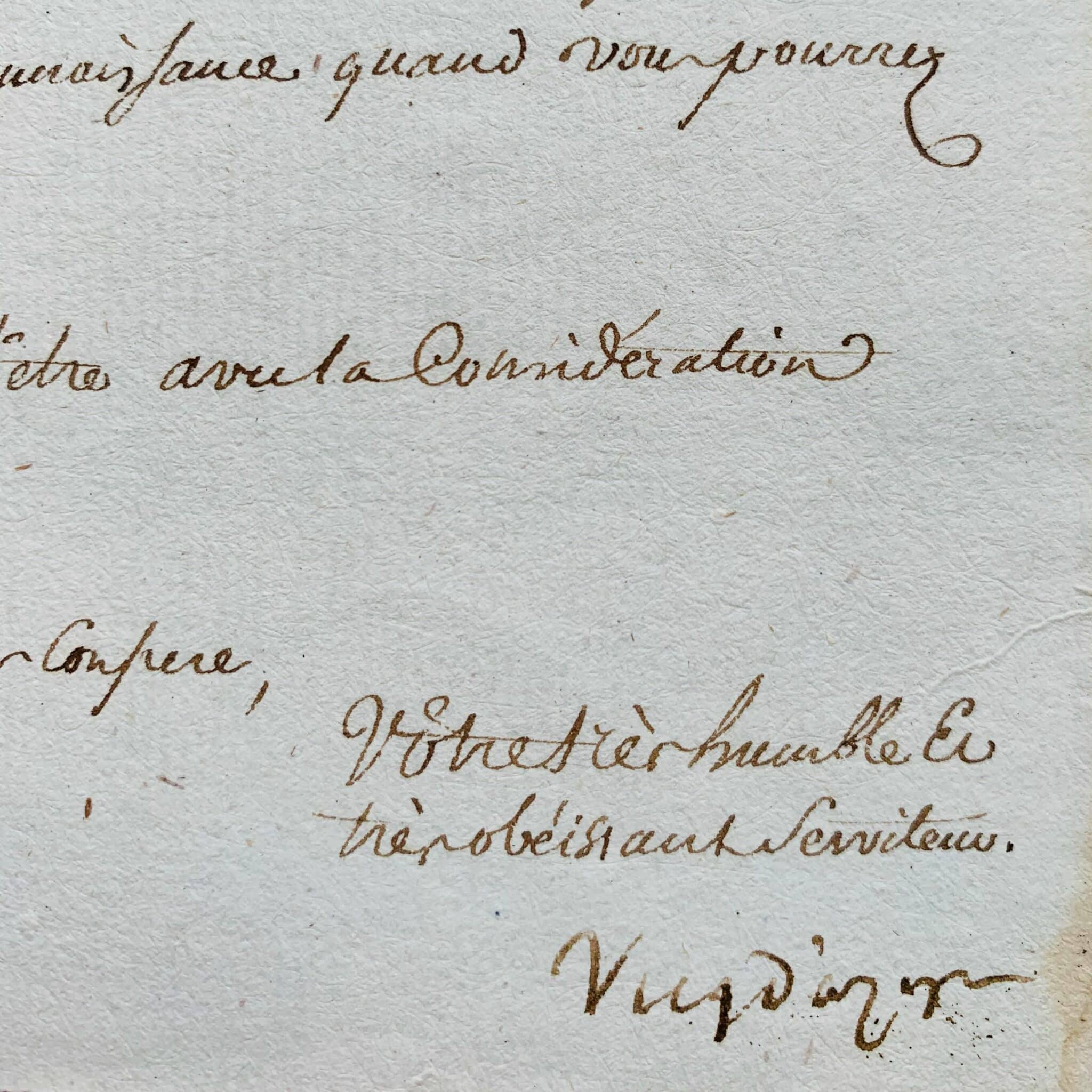 Lettre de Félix Vicq d'Azyr à Buissart de septembre 1789