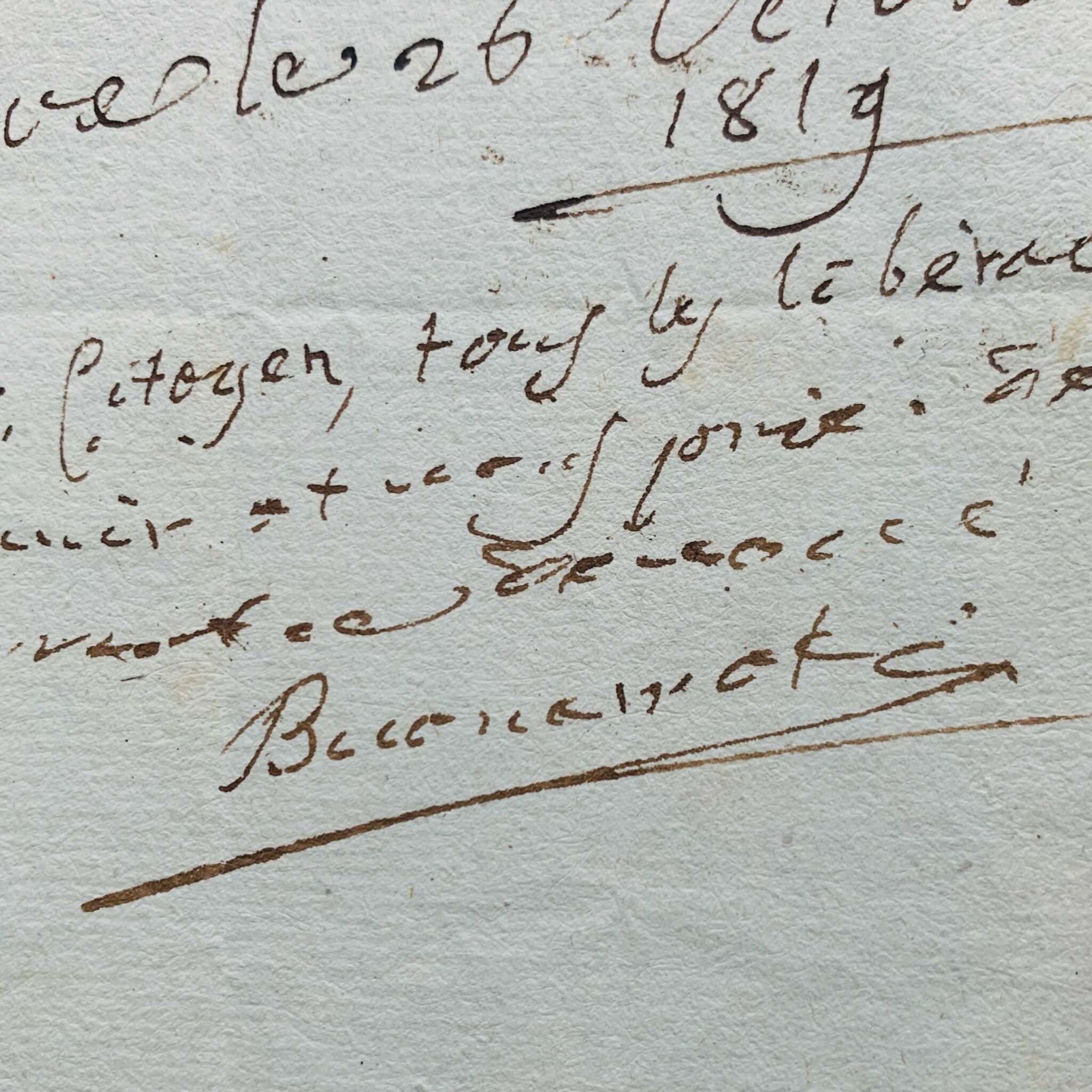 Lettre de Buonarroti écrite de Genève en 1819