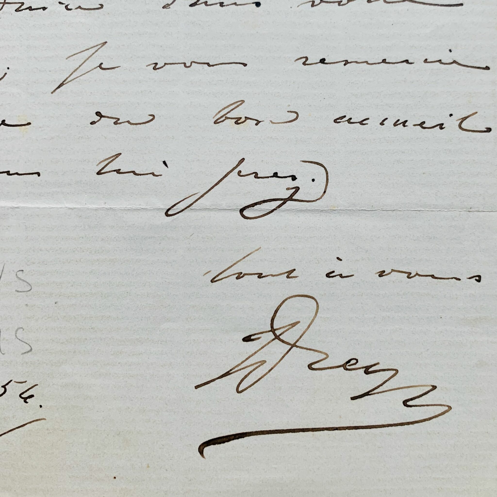 Trois lettres du peintre belge Hendrik Leys avec un manuscrit de la relation de ses funérailles