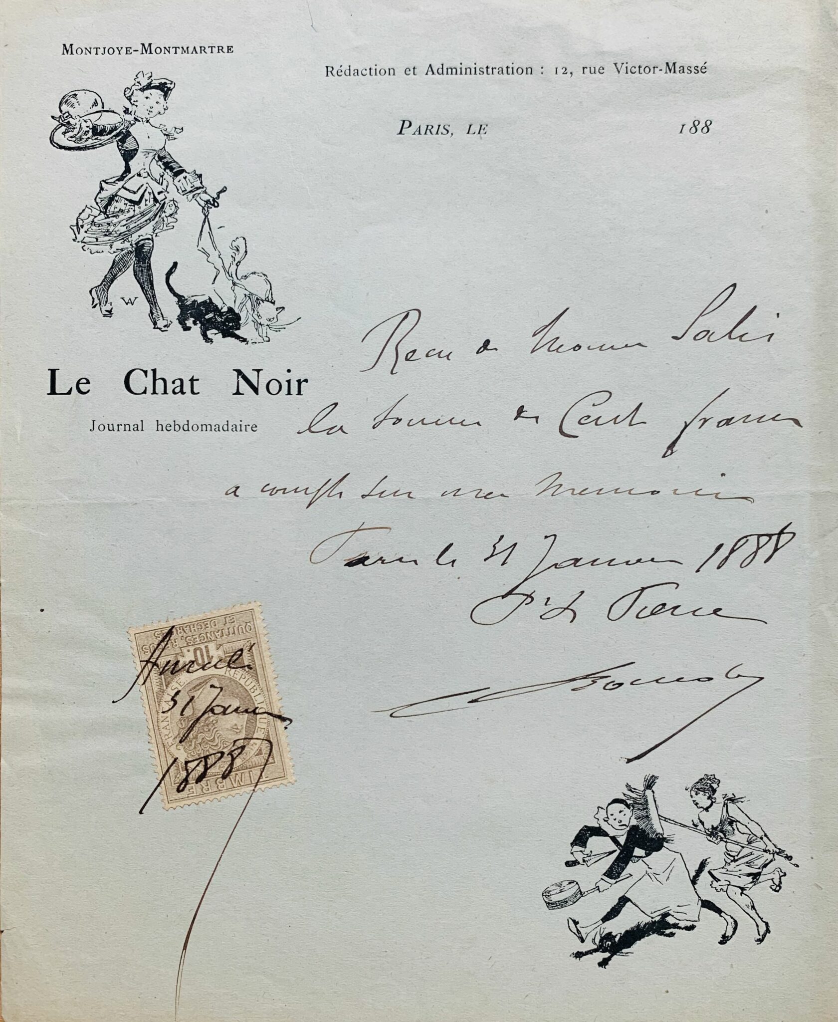 Lettre illustrée du Chat Noir à Montmartre 2 - 1