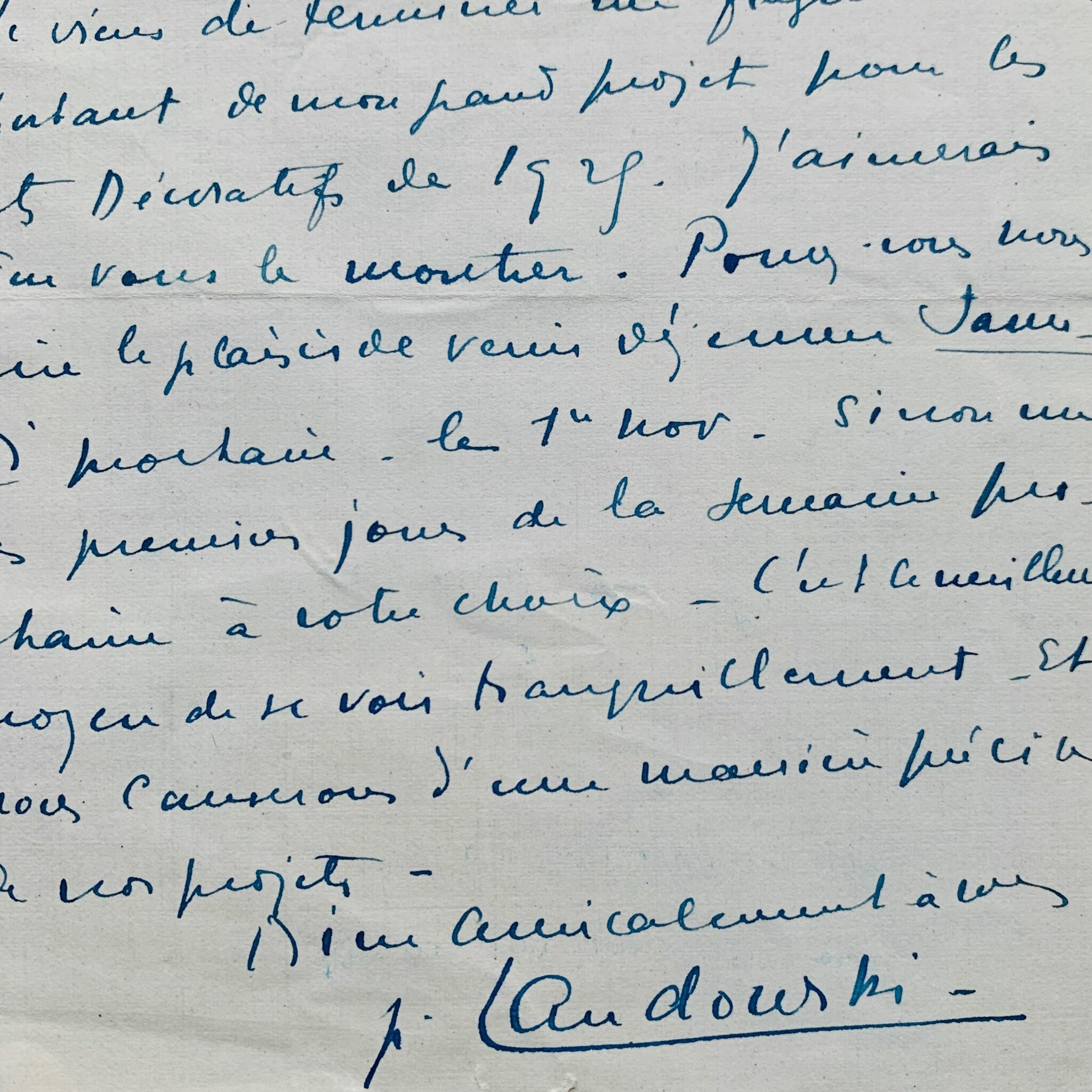 Paul Landowski termine son grand projet pour les Arts Décoratifs de 1925 et en fait part à Montherlant