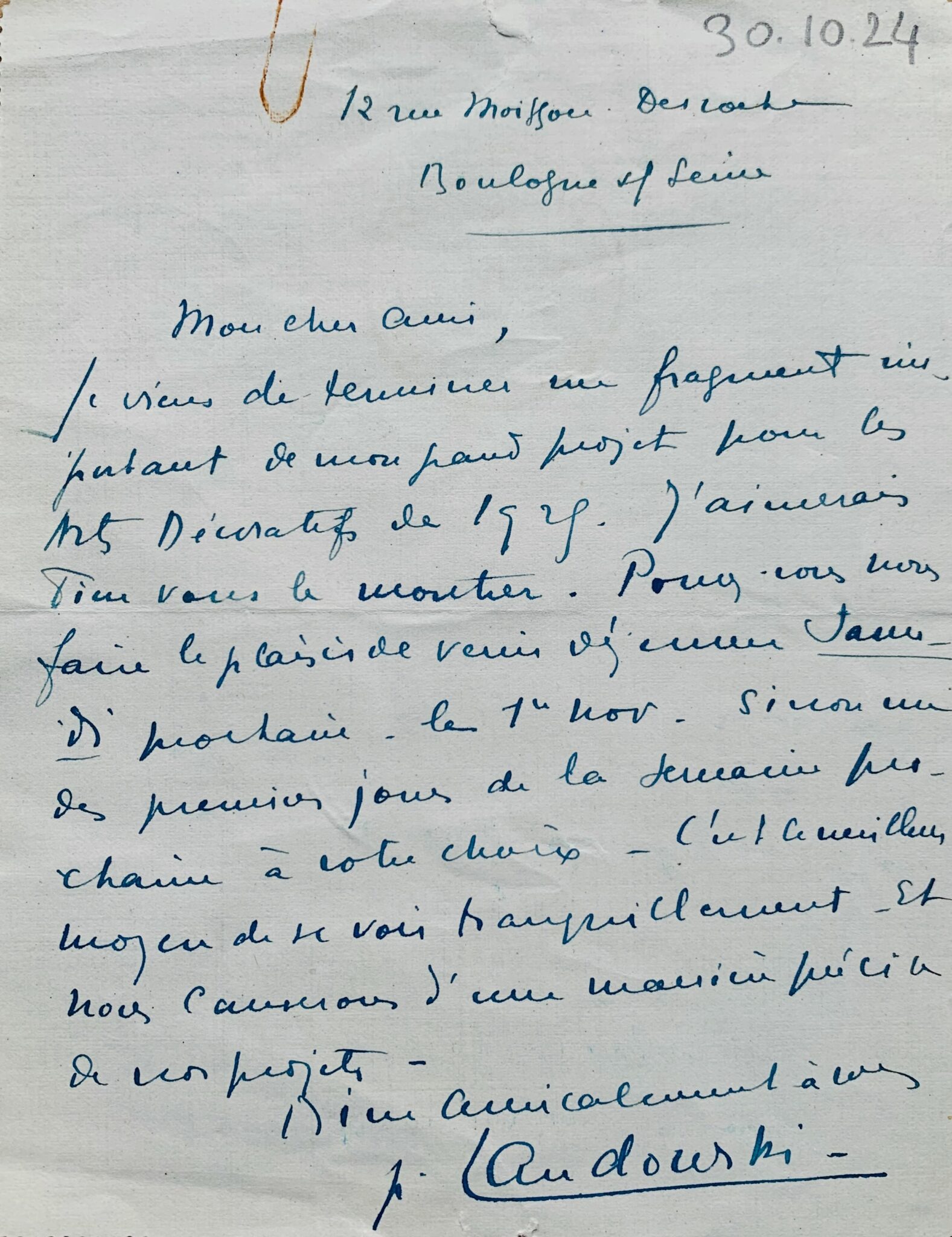 Paul Landowski Autogramm 2 - 1
