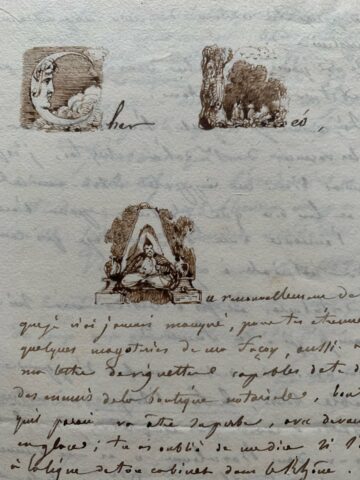Lettre illustrée à lettrines dessinées