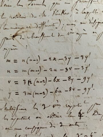 Manuscrit de calculs et formules mathématiques