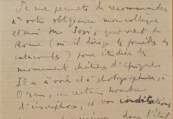 Correspondance de l’historien Eugène Albertini, sur ses activités à Alger .