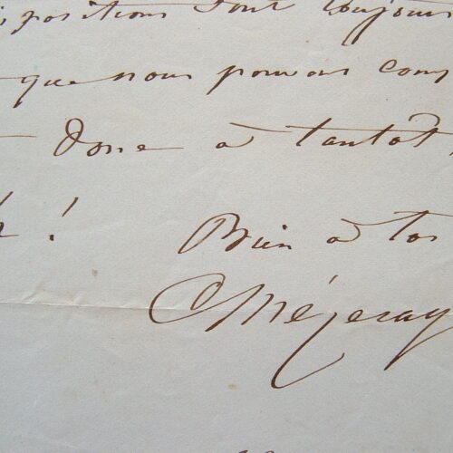 Lettre du compositeur Mézeray à Elwart.
