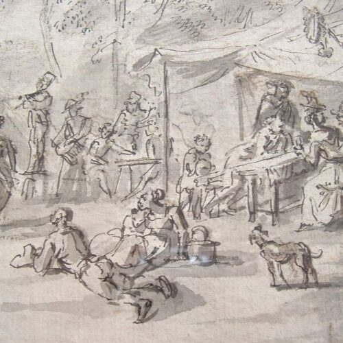 Dessin d'une fête sur l'emplacement de la Bastille.