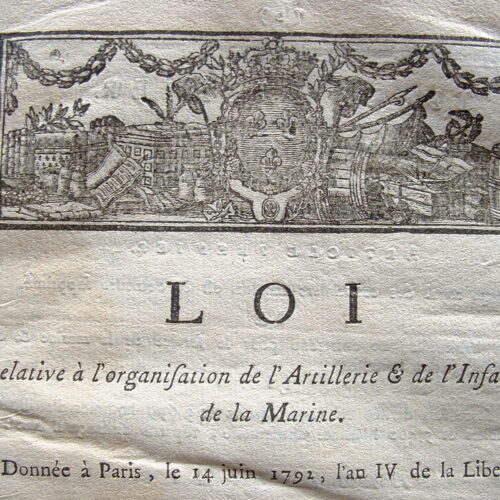 Organisation de l'artillerie et de l'infanterie de Marine.