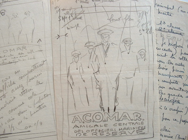 Luc-Marie Bayle présente son projet d’affiche pour la Marine.