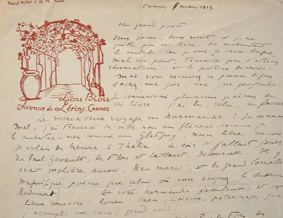 Marcel Millet loue la poésie de Charles Théophile Féret.