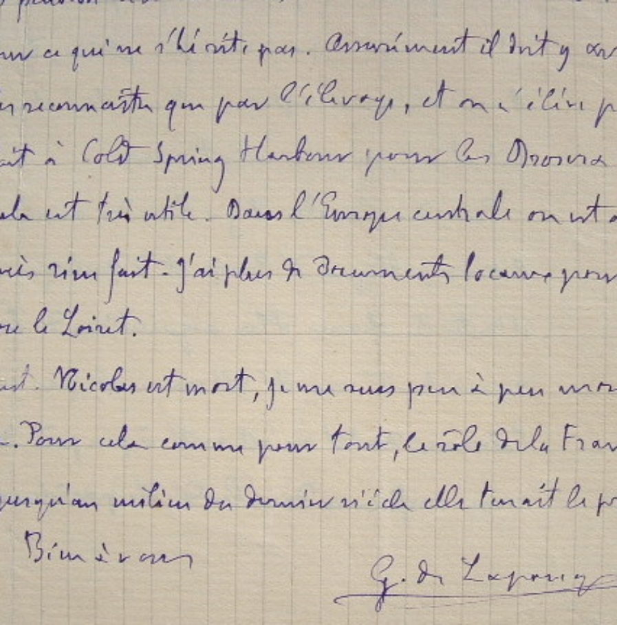 Lettre du fondateur des théories eugénistes, Vacher de Lapouge.