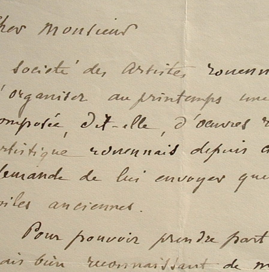 Samuel Frère à l’exposition des peintres rouennais.