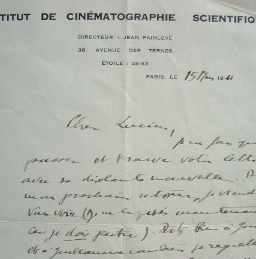 Jean Painlevé, pionnier du cinéma animalier, apprend une triste nouvelle.