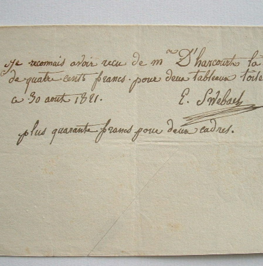 Edouard Swebach vend deux de ses premières toiles.