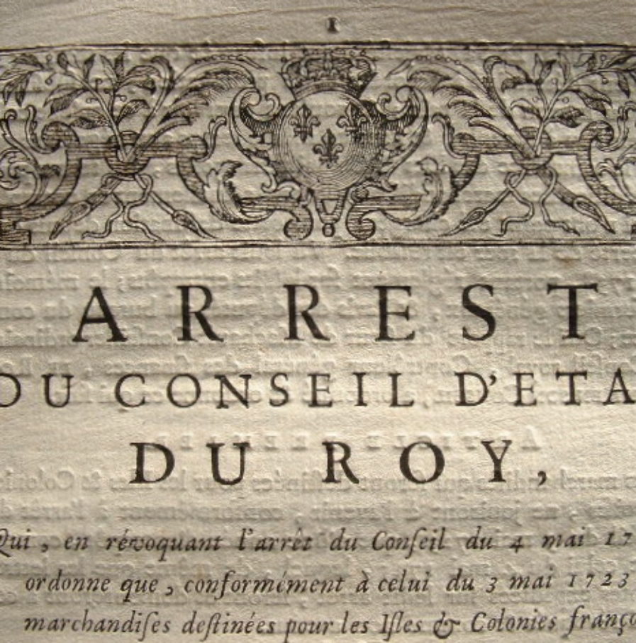 Une nouvelle règlementation sur les marchandises pour les colonies.