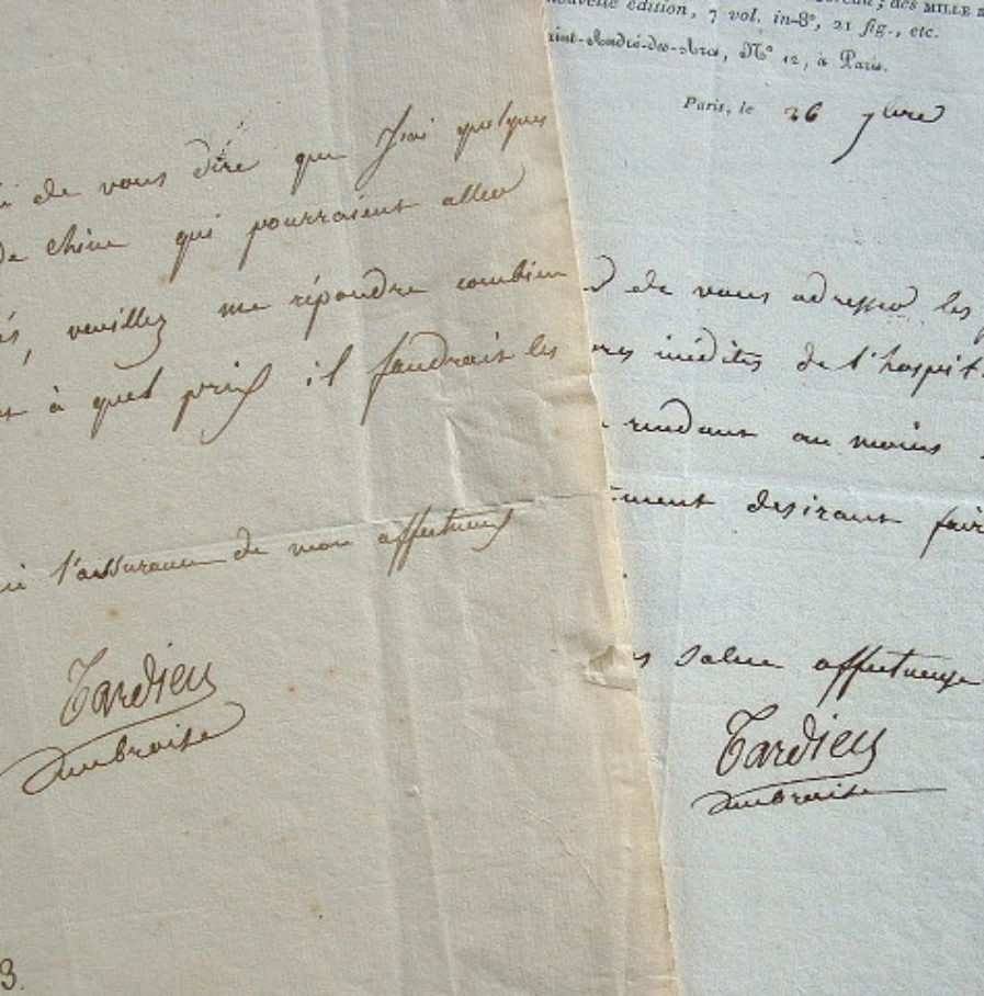 Des exemplaires coloriés sur papier de Chine proposés par le graveur Ambroise Tardieu.