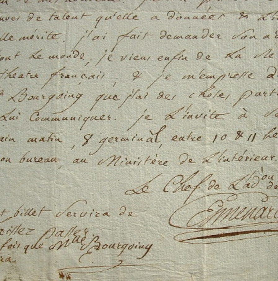 Esménard, chef de l’administration des théâtres.