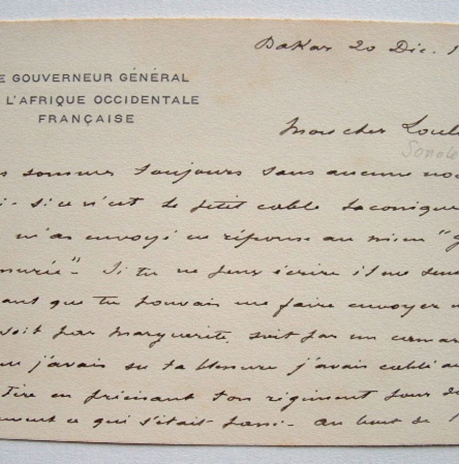 Le gouverneur général de l’A.O.F., Merlaud-Ponty, dans l’inquiétude.