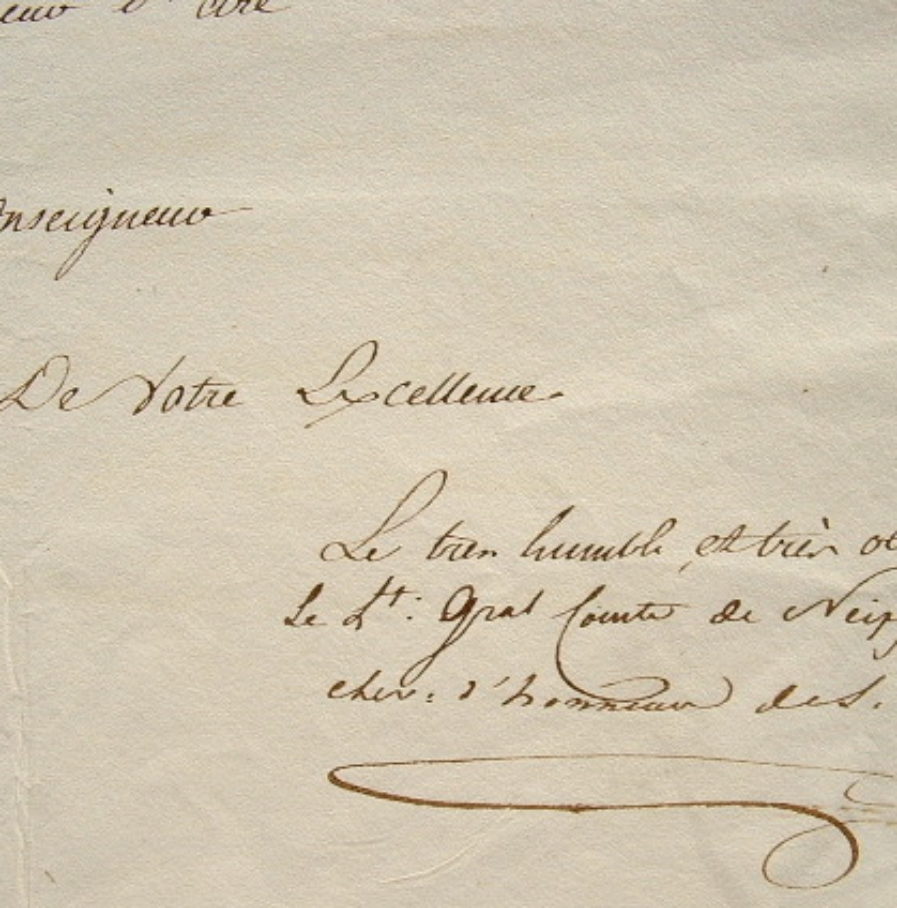 Neipperg, homme de main de Marie-Louise, reçoit la démission de l’évêque de Plaisance.