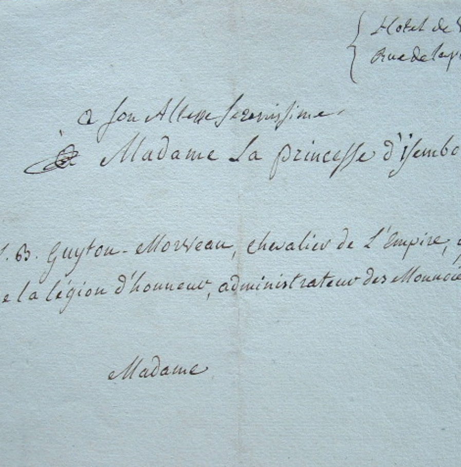 Guyton de Morveau offre son ouvrage sur la désinfection de l’air.