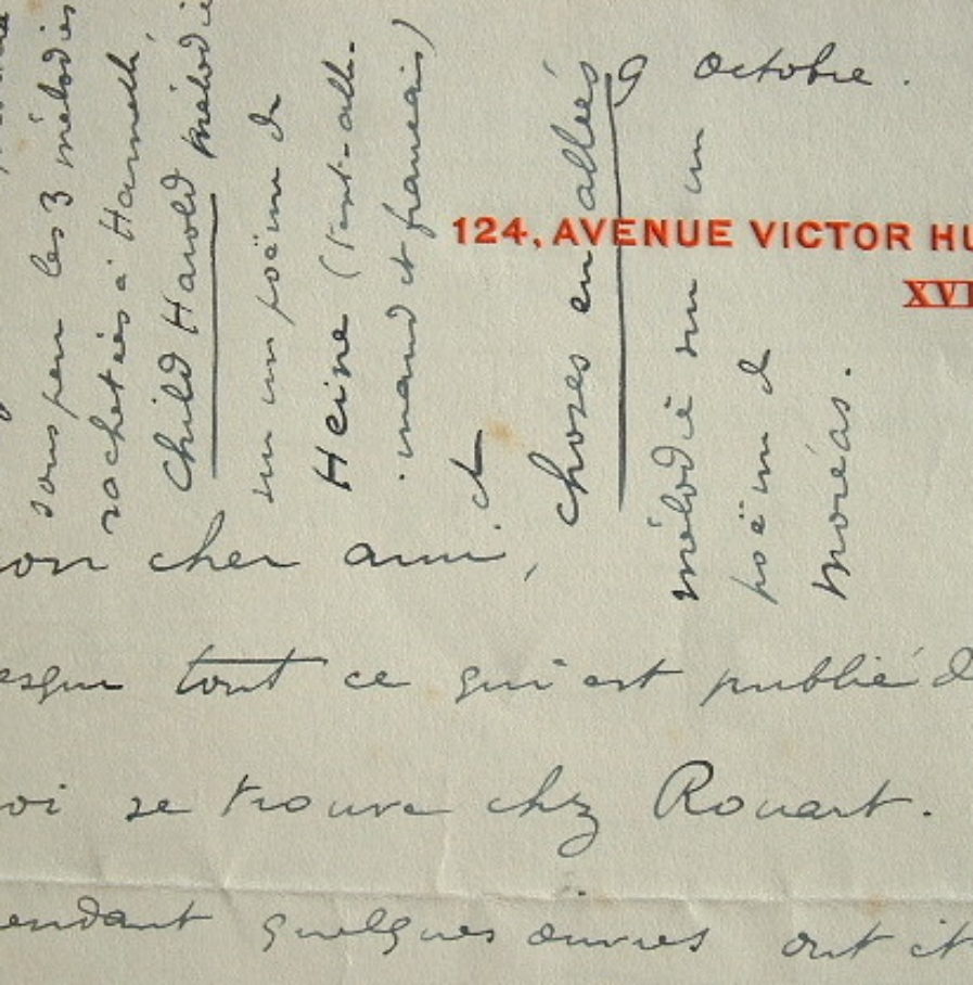 Pierre de Bréville dresse la liste de ses compositions musicales.