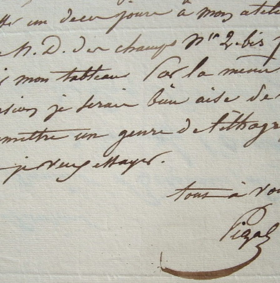 Le peintre Pigal s’essaye à un nouveau genre de lithographie.