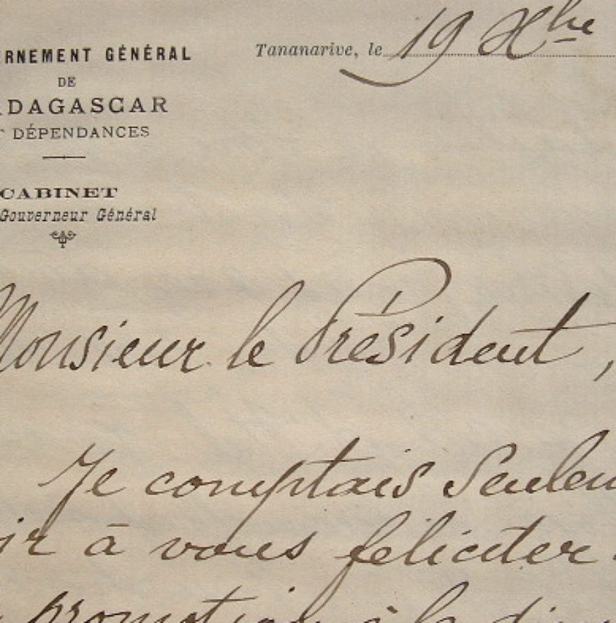 Le gouverneur de Madagascar, Albert Picquié, satisfait de sa politique.