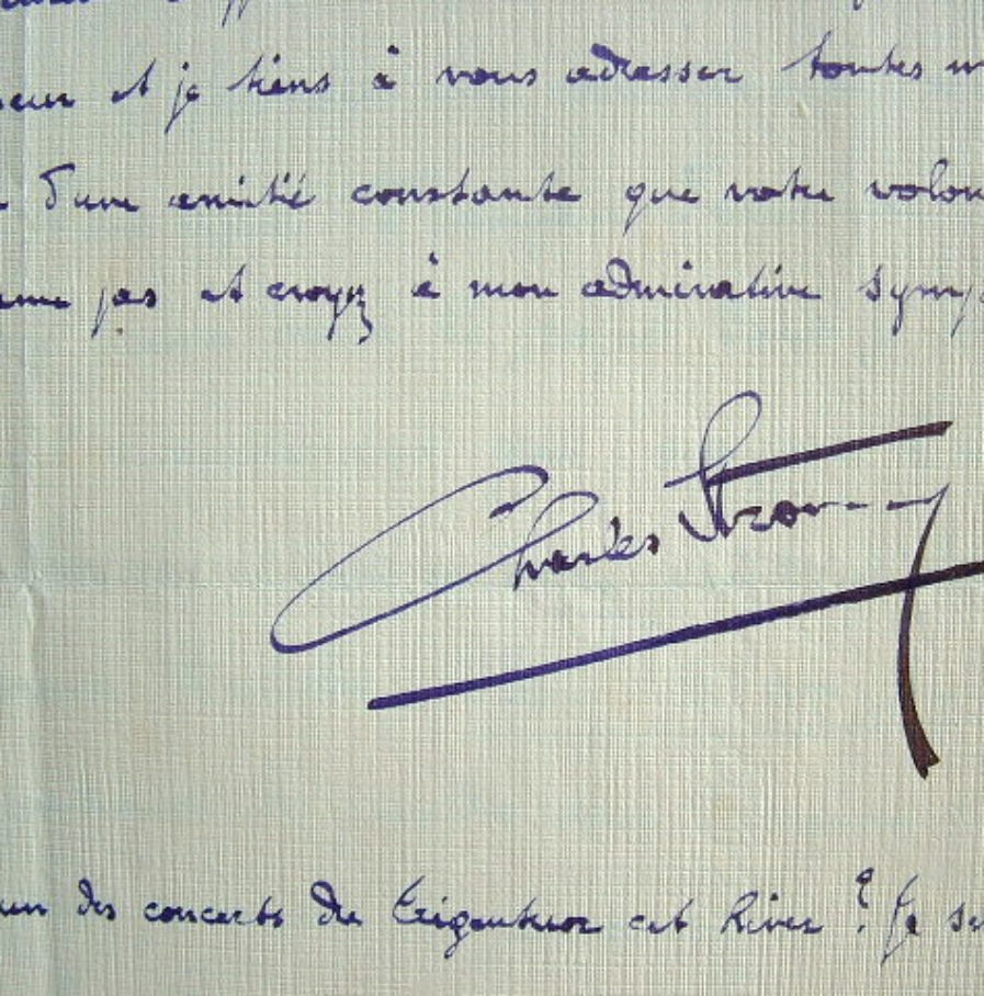Correspondance du chef d’orchestre lyonnais, Charles Strony.
