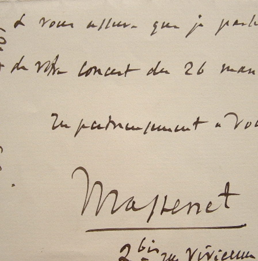 Jules Massenet fait la promotion d’un concert.