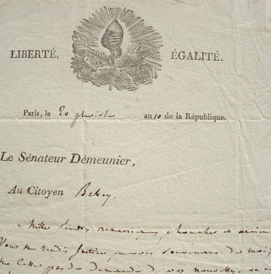 Jean Nicolas Démeunier n’oublie pas son ami constituant Babey.