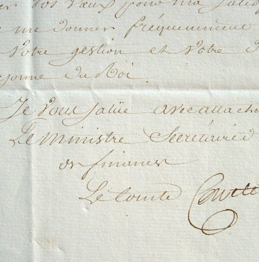 Le comte Corvetto satisfait du zèle d’un receveur des Finances.