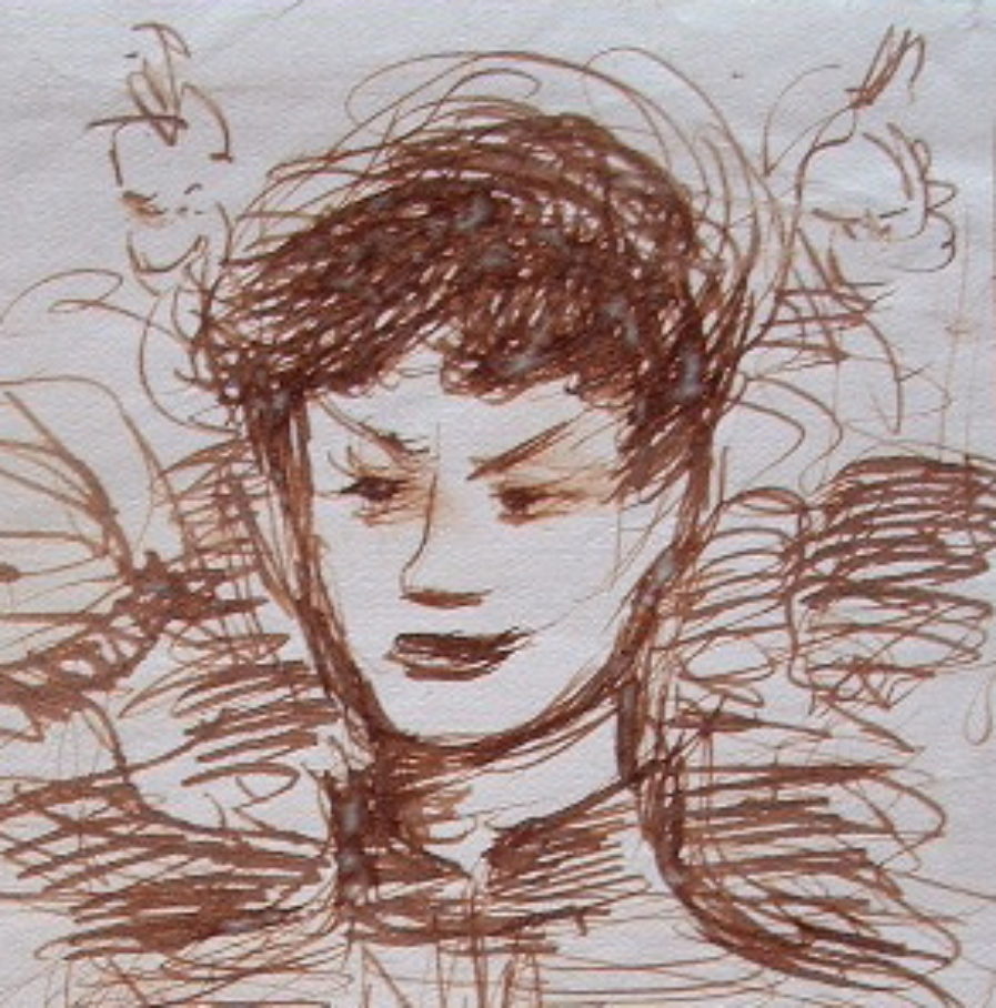 Portrait à la plume de Dimitri Berea.