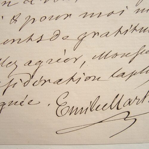 Lettre du métallurgiste Emile Martin.