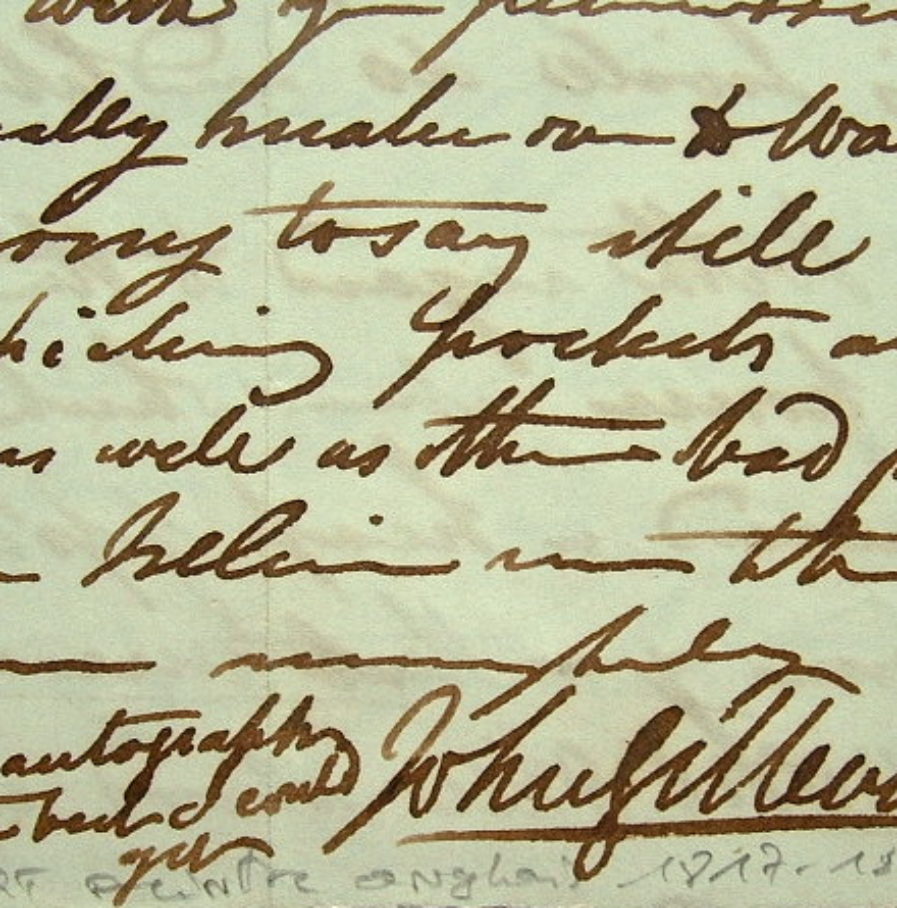 Lettre du peintre anglais John Gilbert.