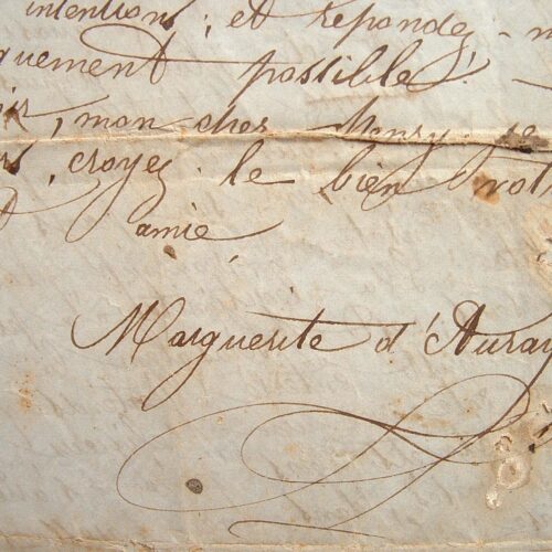 Marguerite d'Auray. Ein wunderschöner Brief der Kameliendame.