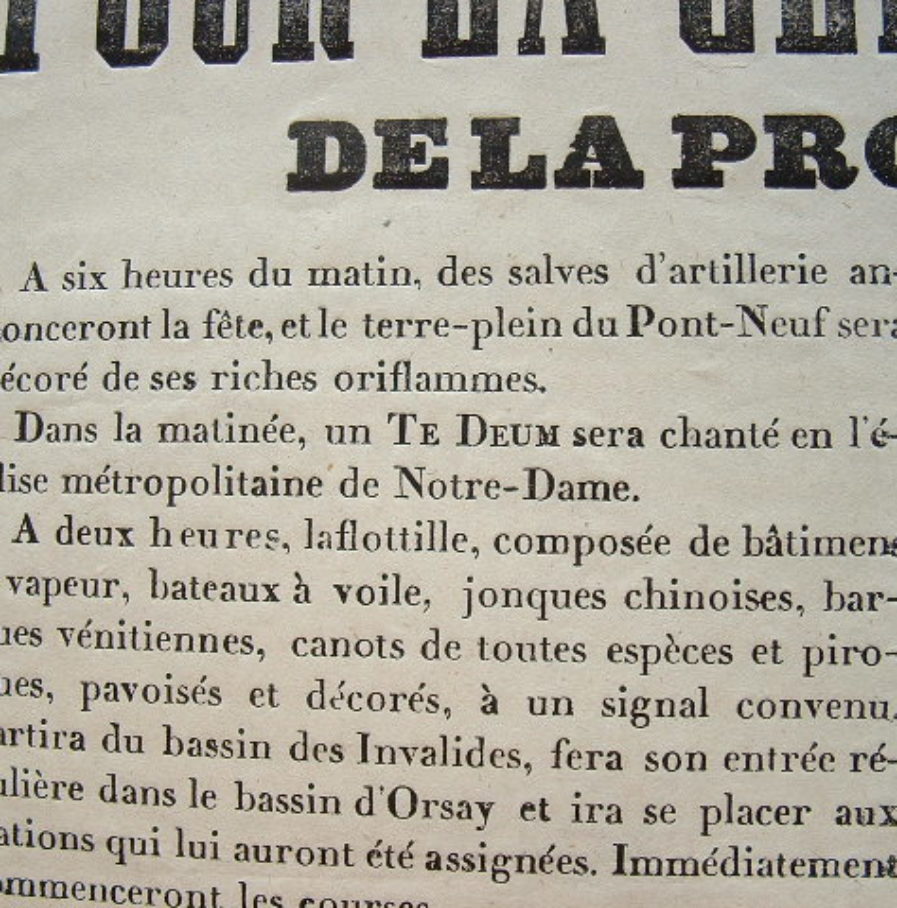 Programme des festivités pour l’anniversaire de la Révolution de 1848.