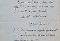 Victorin Joncières exprime sa gratitude à Vizentini après le succès de Dimitri.