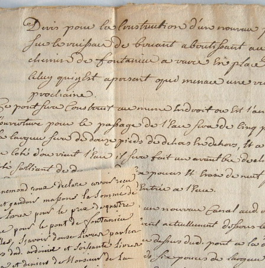 Construction d’un pont au XVIIIe.