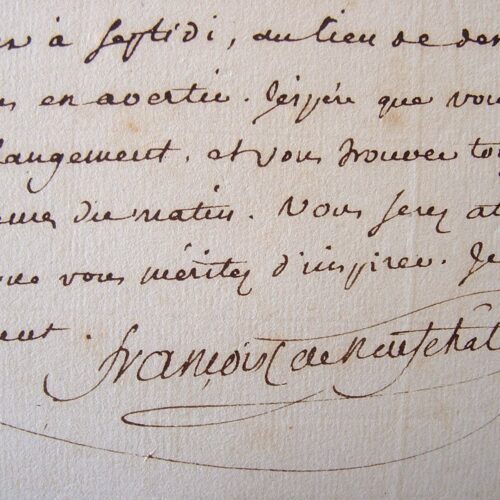 François de Neufchâteau repousse un rendez-vous.