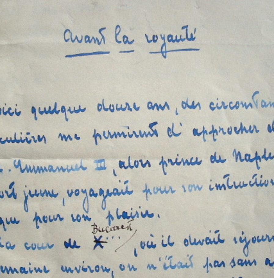 Un témoignage sur le prince de Naples, futur Victor-Emmanuel III.