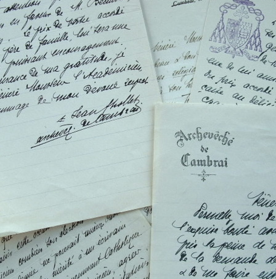 Correspondance de l’archevêque de Cambrai à Georges Goyau.