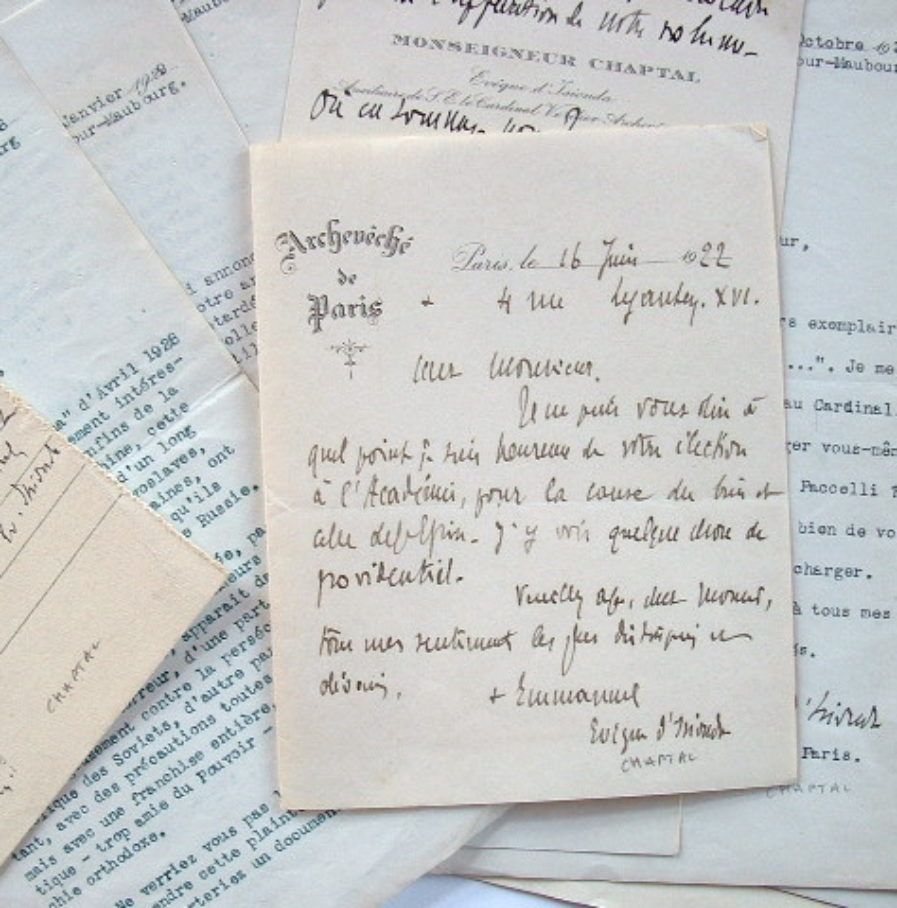 Correspondance de Mgr Chaptal à Georges Goyau.