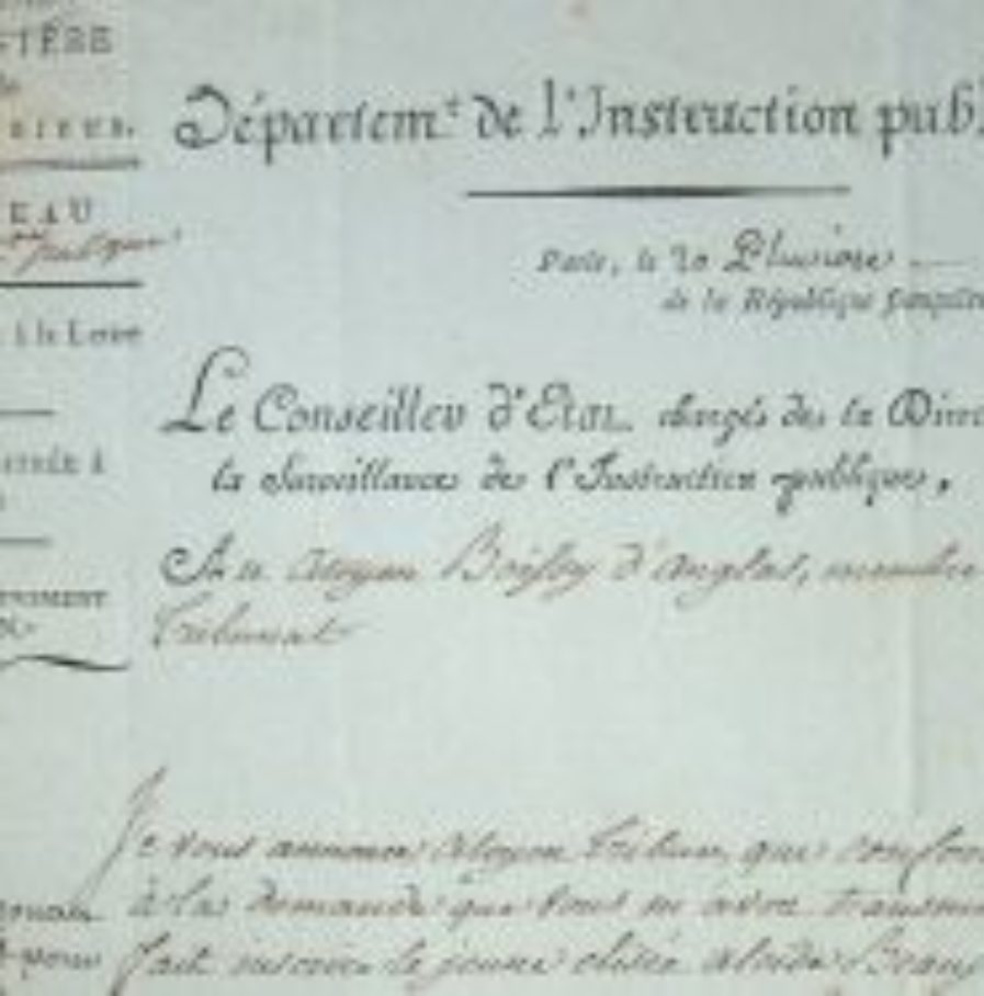 Lettre de Fourcroy à Boissy d’Anglas.