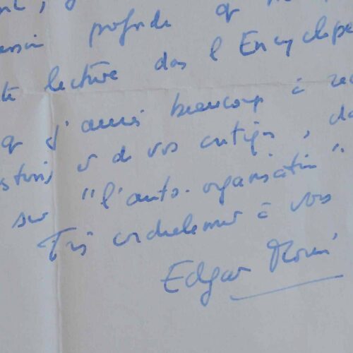 Edgar Morin entreprend une réflexion sur l'auto-organisation.