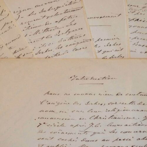 Manuscrit inédit sur l'histoire de Serbie, du milieu du XIXe.