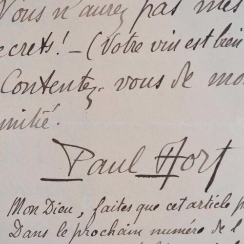 Belle lettre de Paul Fort avec poème.