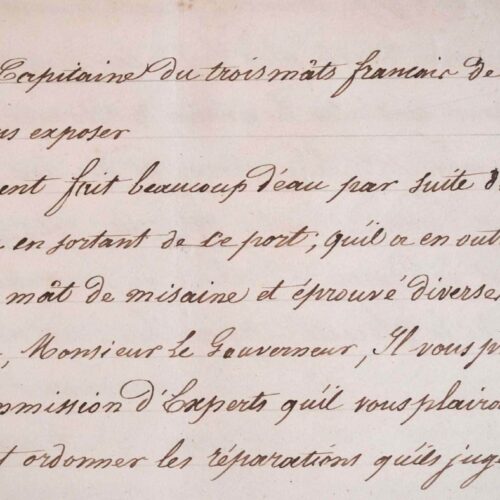 A Papeete, l'amiral Bruat ordonne la remise en état d'un navire.