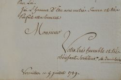Lettre du duc de Lévis écrite durant les Etats généraux de 1789.