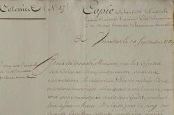 Mesure d’interdiction de retour aux colonies pour les Gens de couleur.